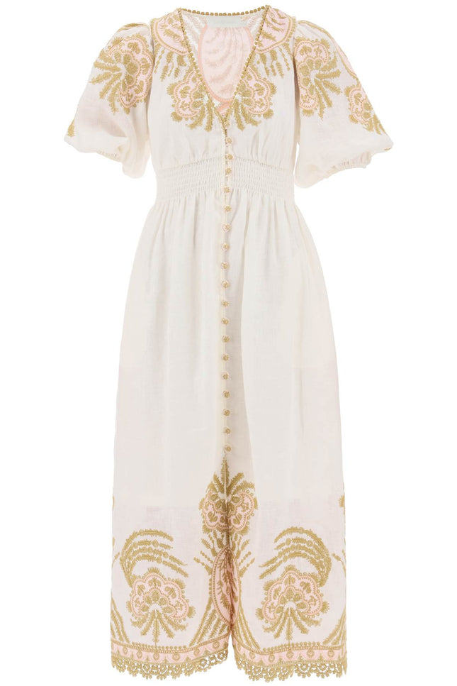 "Waverly Embroidered Linen Dress"