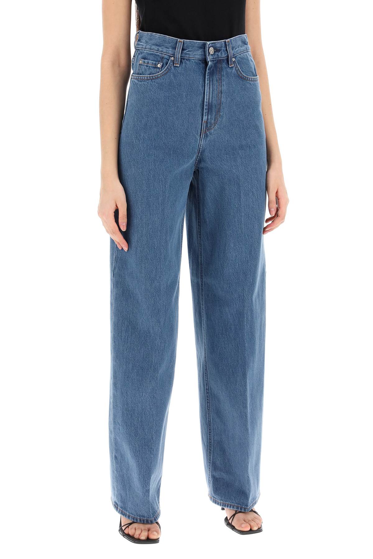 Wide Leg Jeans In Organic Cotton - Blue