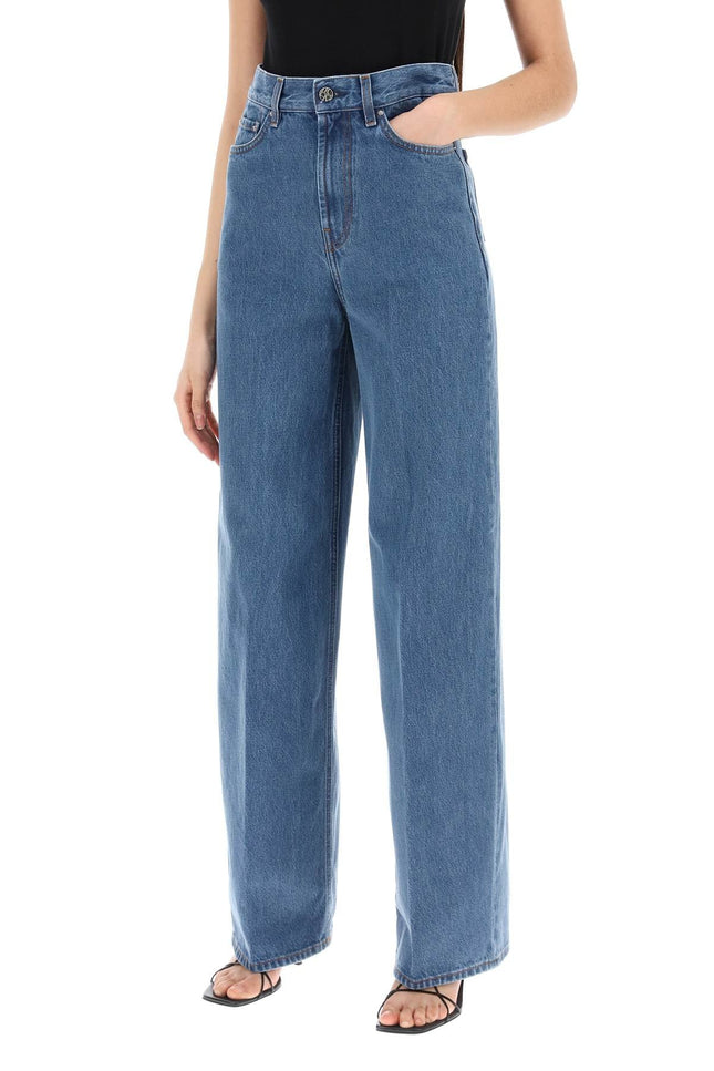 Wide Leg Jeans In Organic Cotton - Blue