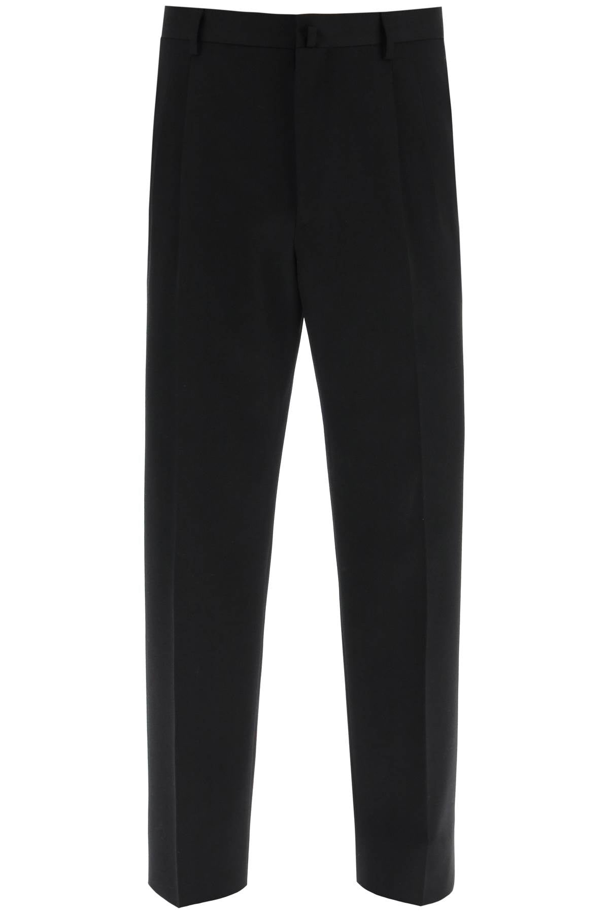 Wool Cigarette Trousers - Black