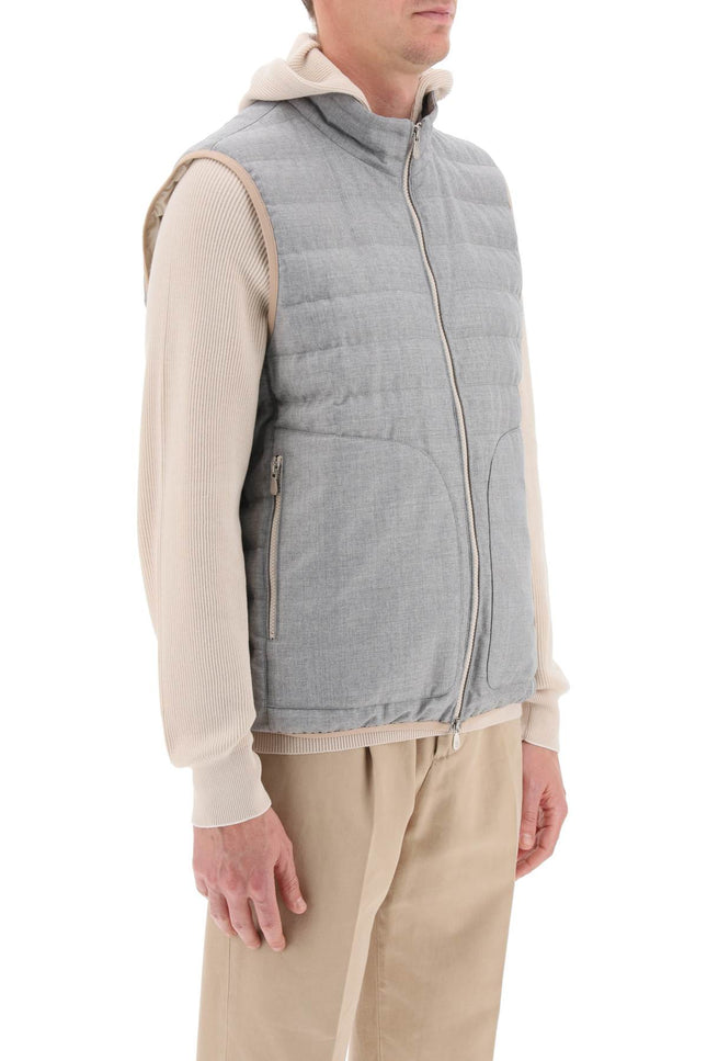 wool down vest - Grey