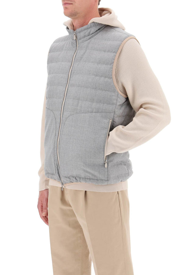 wool down vest - Grey