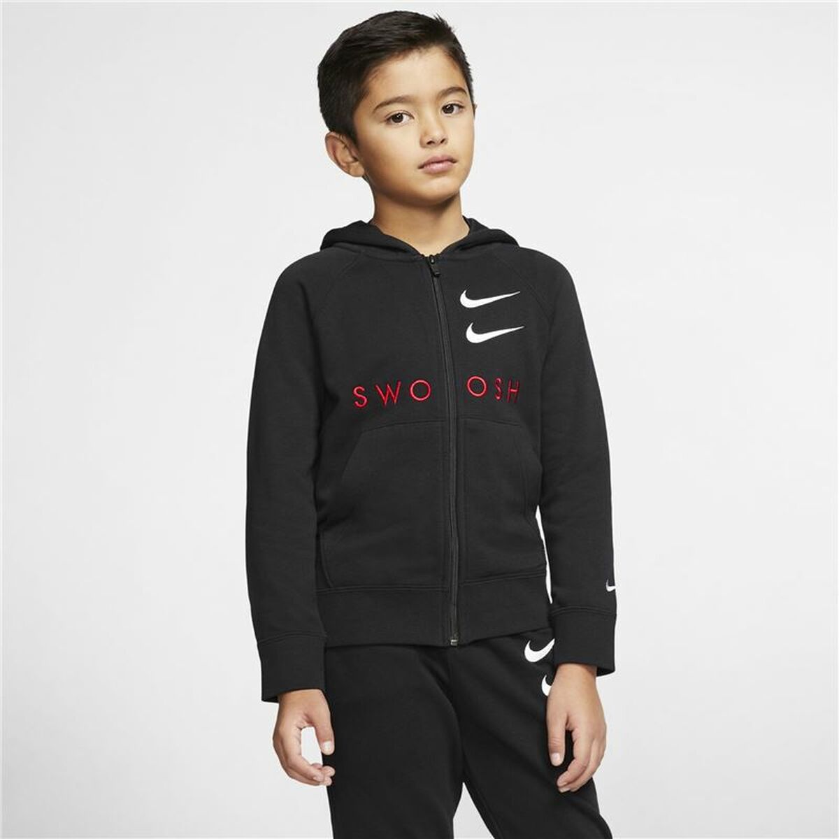 Children'S Sports Jacket Nike Swoosh Black-Sports | Fitness > Sports material and equipment > Sports Jackets-Nike-8-10 Years-Urbanheer