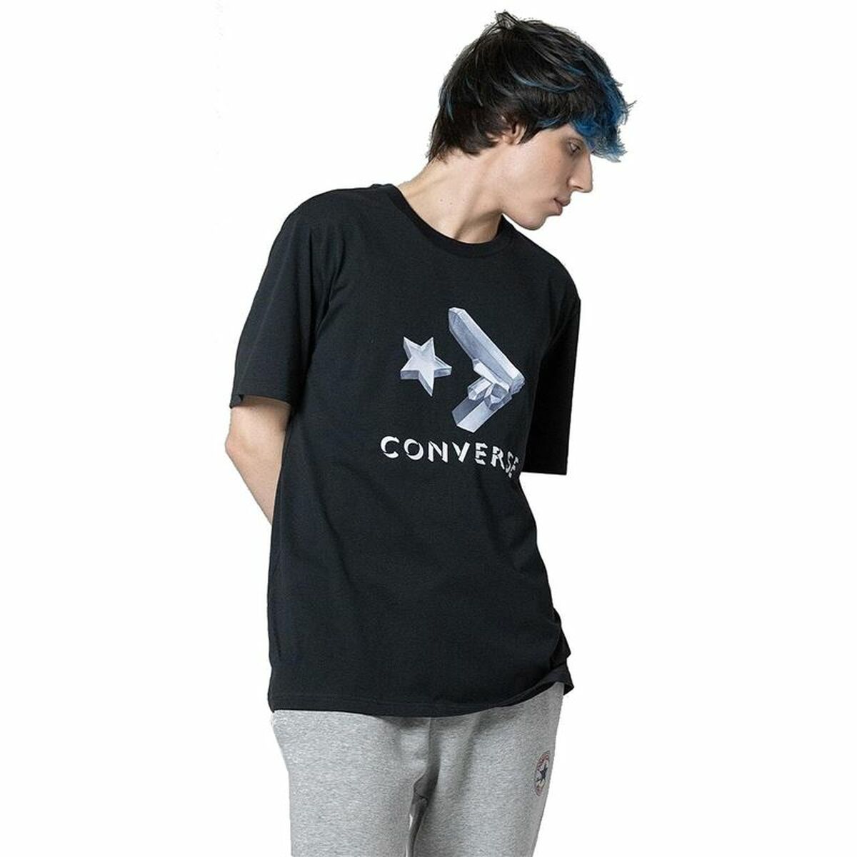 Men’S Short Sleeve T-Shirt Converse Crystals Black-Sports | Fitness > Sports material and equipment > Sports t-shirts-Converse-Urbanheer