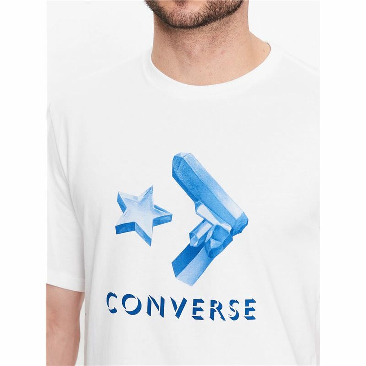 Men’S Short Sleeve T-Shirt Converse Crystals White-Sports | Fitness > Sports material and equipment > Sports t-shirts-Converse-Urbanheer