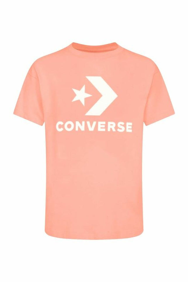 Unisex Short Sleeve T-Shirt Converse Standard Fit Center Front Large Salmon-Sports | Fitness > Sports material and equipment > Sports t-shirts-Converse-Urbanheer