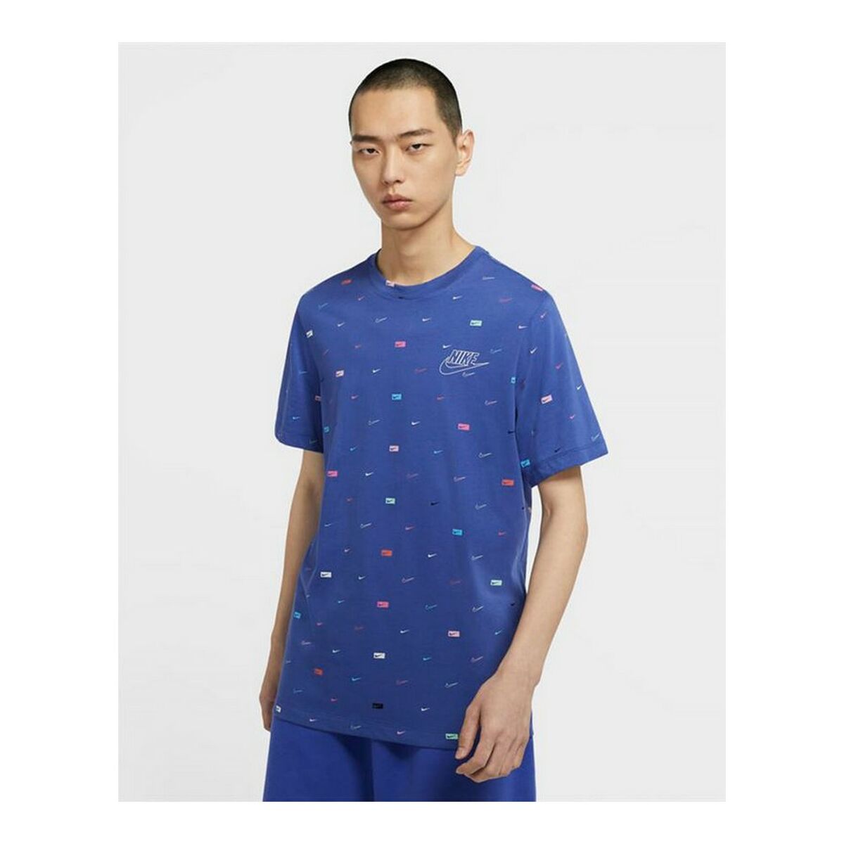 Men’S Short Sleeve T-Shirt Nike Sportswear Indigo-Sports | Fitness > Sports material and equipment > Sports t-shirts-Nike-Urbanheer