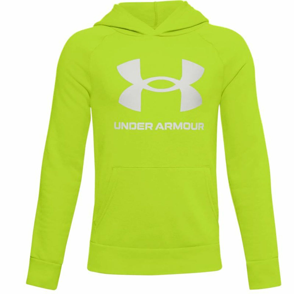 Children’s Hoodie Under Armour Rival Big Logo 1 Lime green-Under Armour-Urbanheer