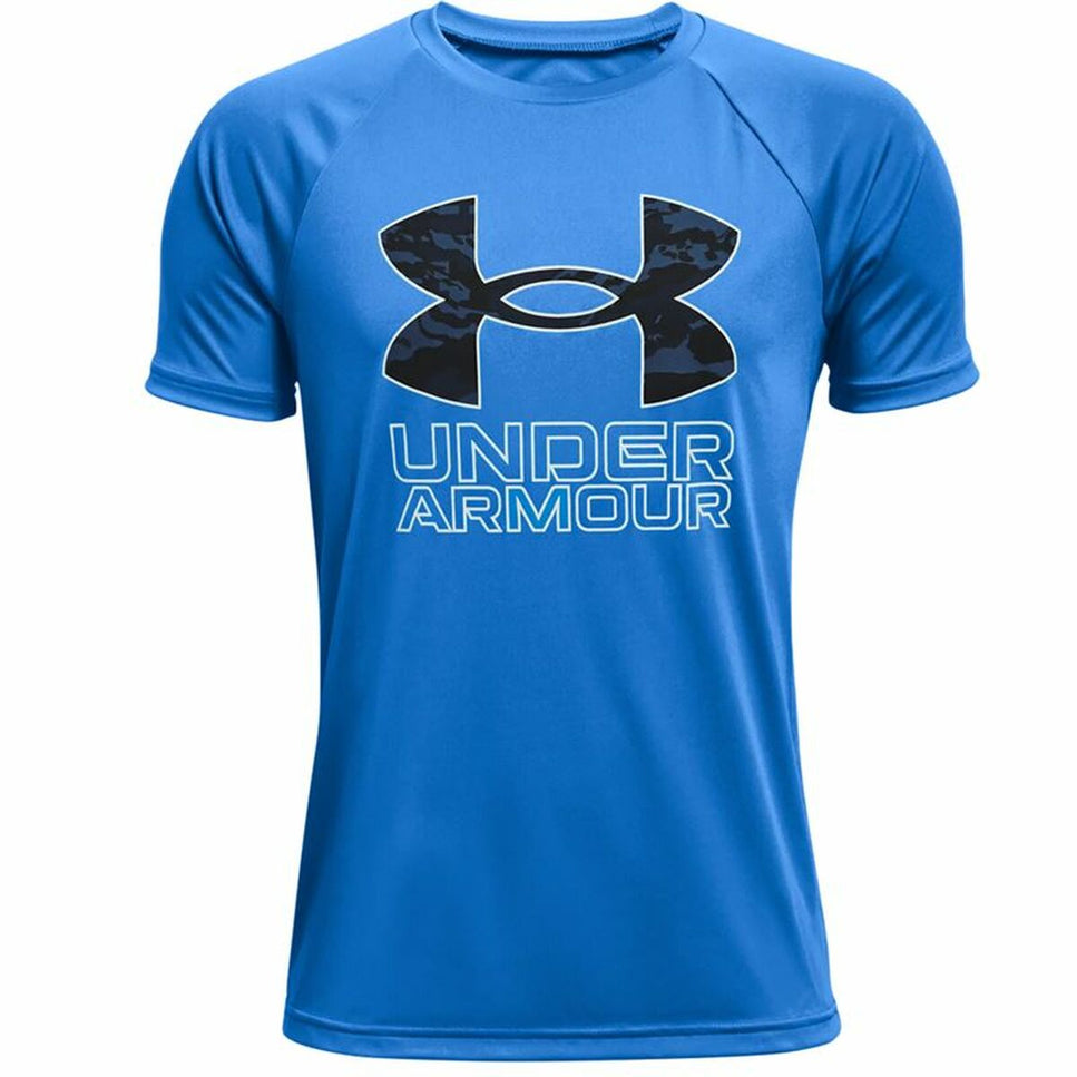 Children’S Short Sleeve T-Shirt Under Armour Tech Hybrid Blue-Under Armour-Urbanheer