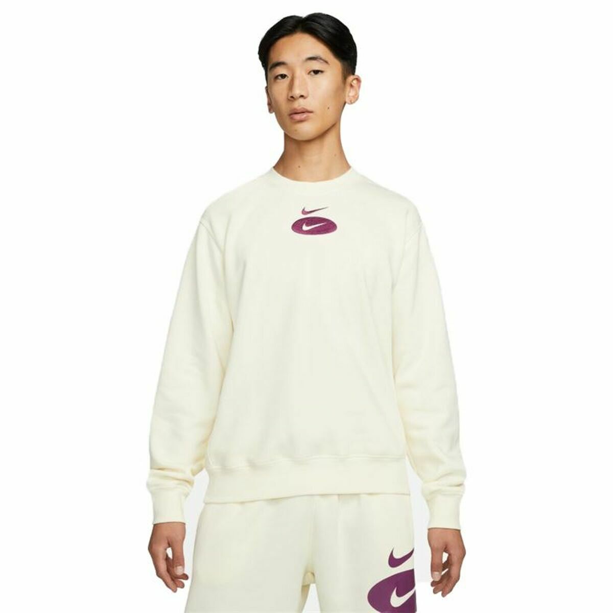 Men’S Sweatshirt Without Hood Nike Swoosh League White-Sports | Fitness > Sports material and equipment > Sports sweatshirts-Nike-Urbanheer