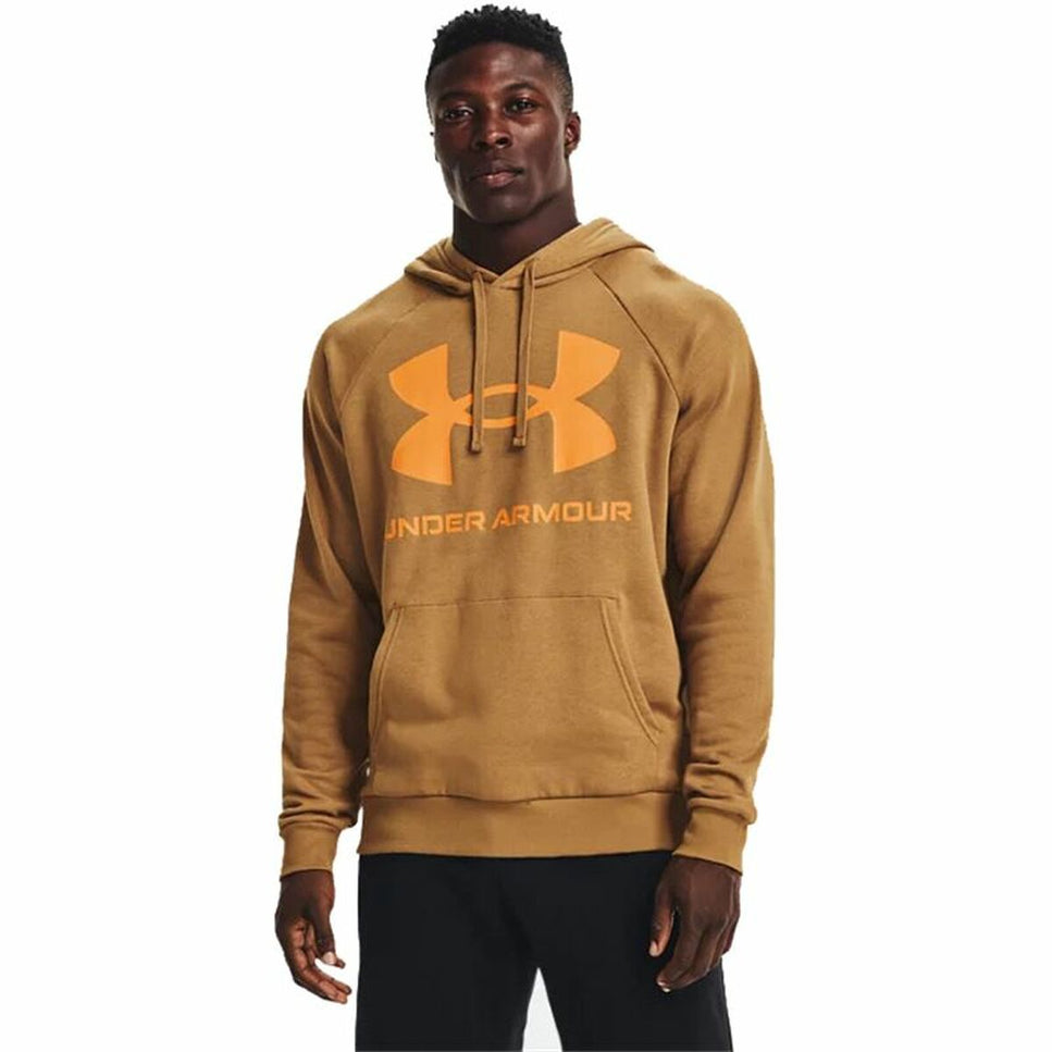 Men’s Hoodie Under Armour Rival Big Logo Ocre-Clothing - Men-Under Armour-Urbanheer