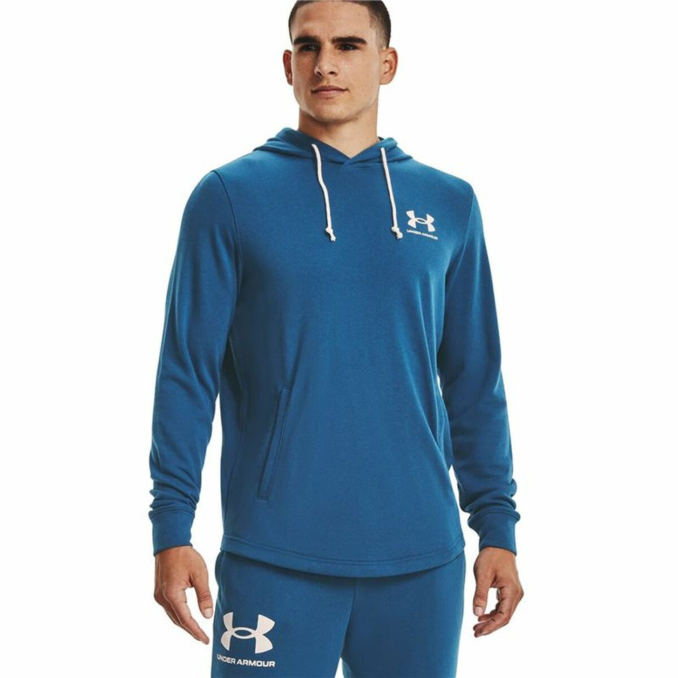 Men’S Hoodie Under Armour Rival Terry Blue-Clothing - Men-Under Armour-Urbanheer