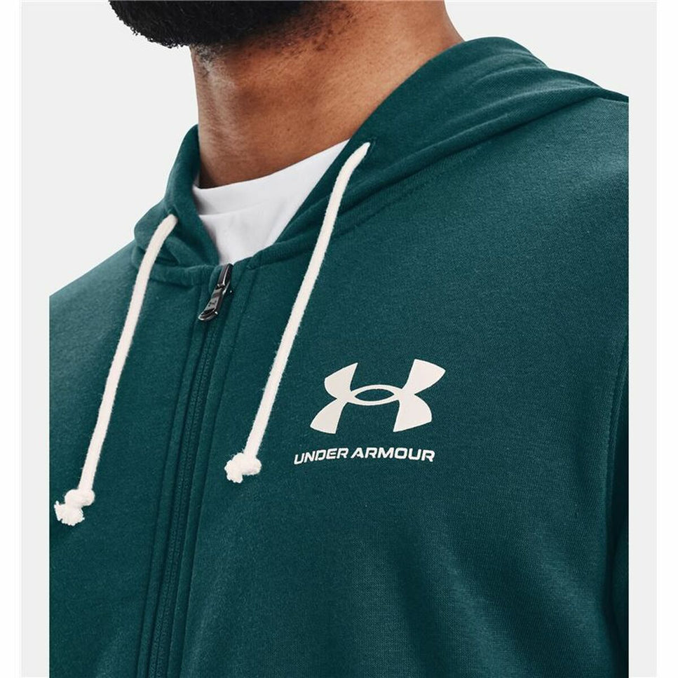 Men'S Sports Jacket Under Armour Rival Terry Green-Clothing - Men-Under Armour-Urbanheer