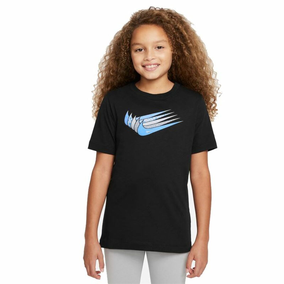 Børne Kortærmet T-Shirt Nike Sportswear Sort-Sports | Fitness > Sportsmateriale og udstyr > Sport T-shirts-Nike-7-8 år-Urbanheer