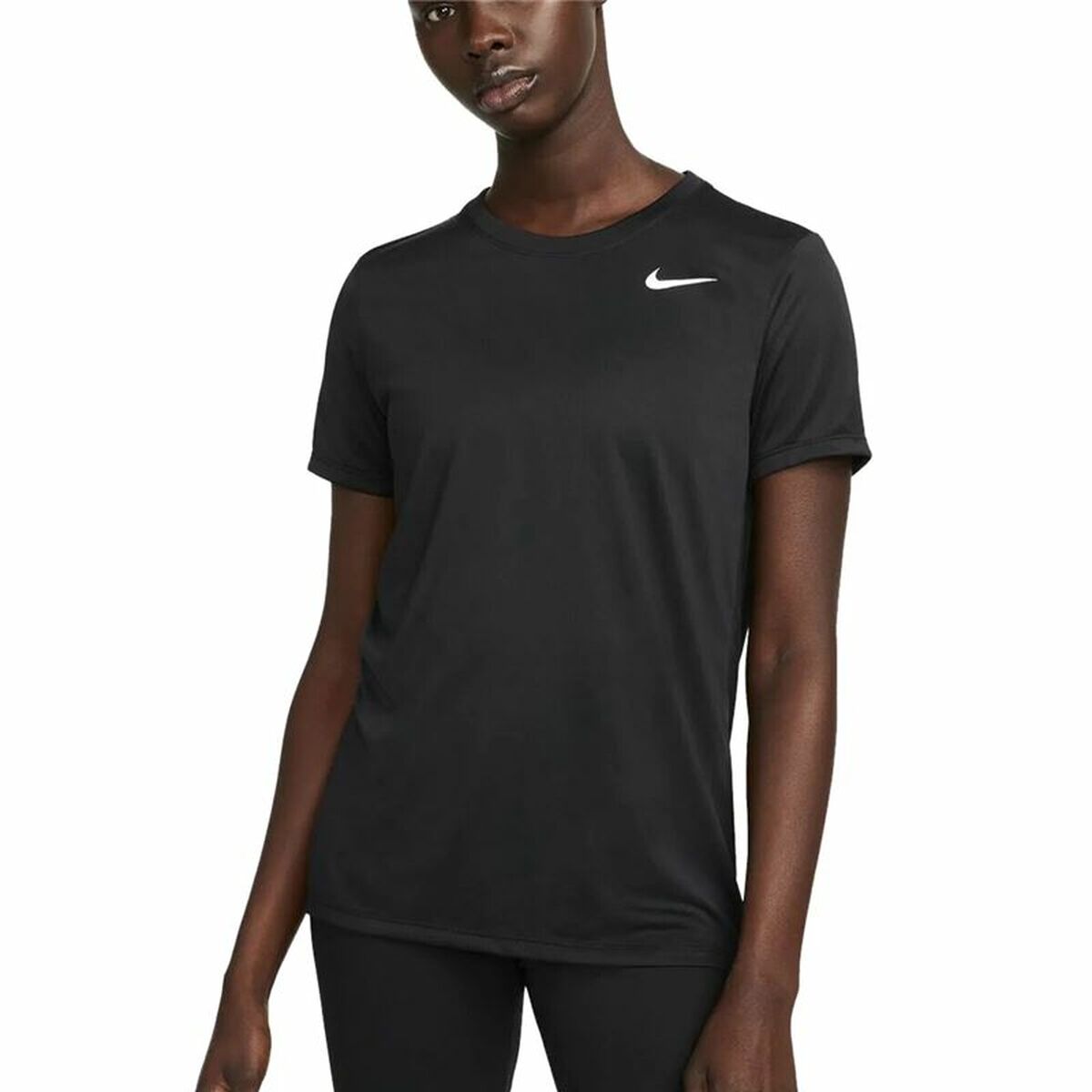 Women’S Short Sleeve T-Shirt Nike Dri-Fit Black-Sports | Fitness > Running and Athletics > Running and athletics t-shirts-Nike-Urbanheer