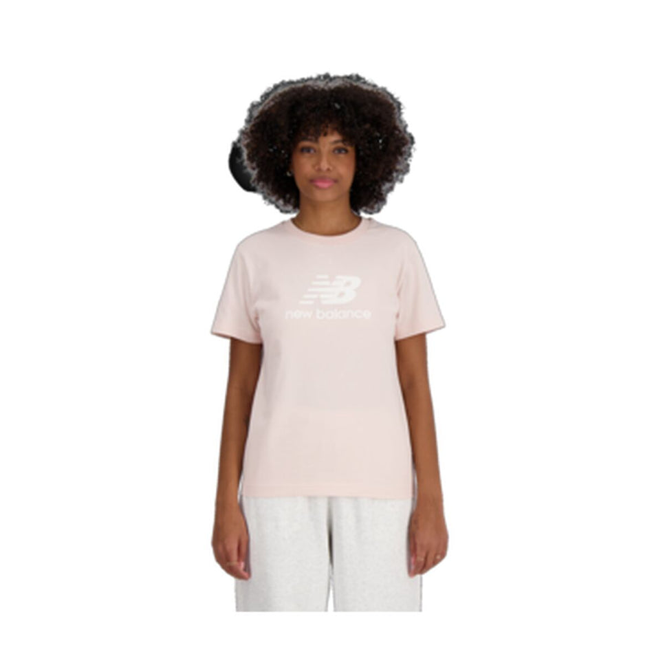 Women’s Short Sleeve T-Shirt New Balance ESSENJERSEY LOGO WT41502 OUK Pink-Sports | Fitness > Sports material and equipment > Sports t-shirts-New Balance-Urbanheer