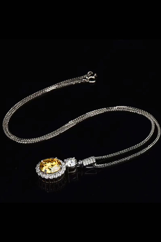 6 Carat Moissanite Pendant Necklace-Collab-Yellow-One Size-Urbanheer