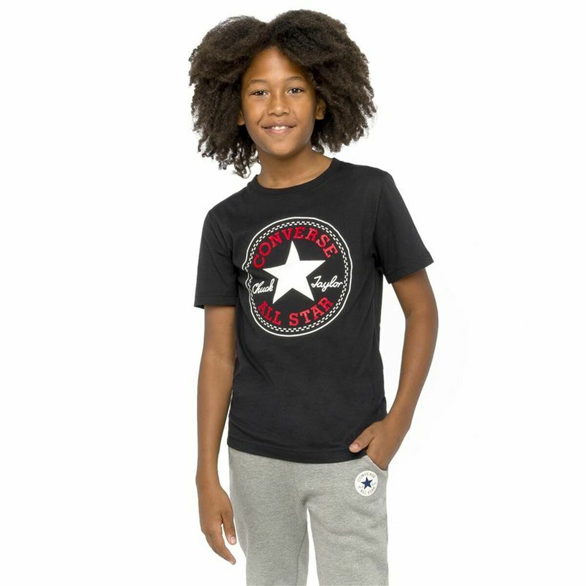 Short Sleeve T-Shirt Converse Chuck Taylor All Star Core Black-Fashion | Accessories > Clothes and Shoes > T-shirts-Converse-Urbanheer