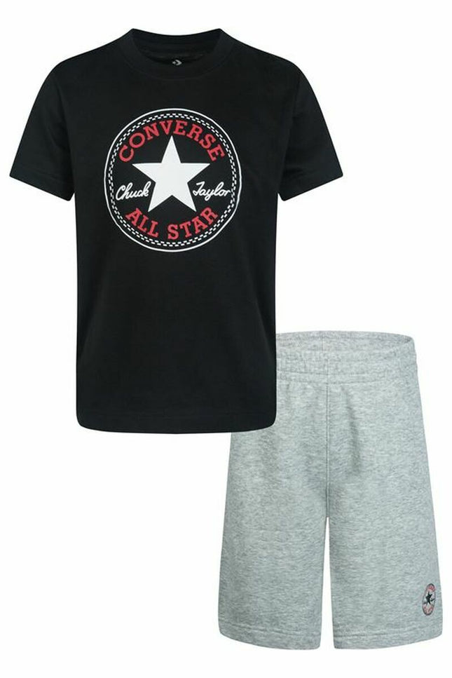 Children'S Sports Outfit Converse Core Tee Black/Grey-Toys | Fancy Dress > Babies and Children > Clothes and Footwear for Children-Converse-Urbanheer