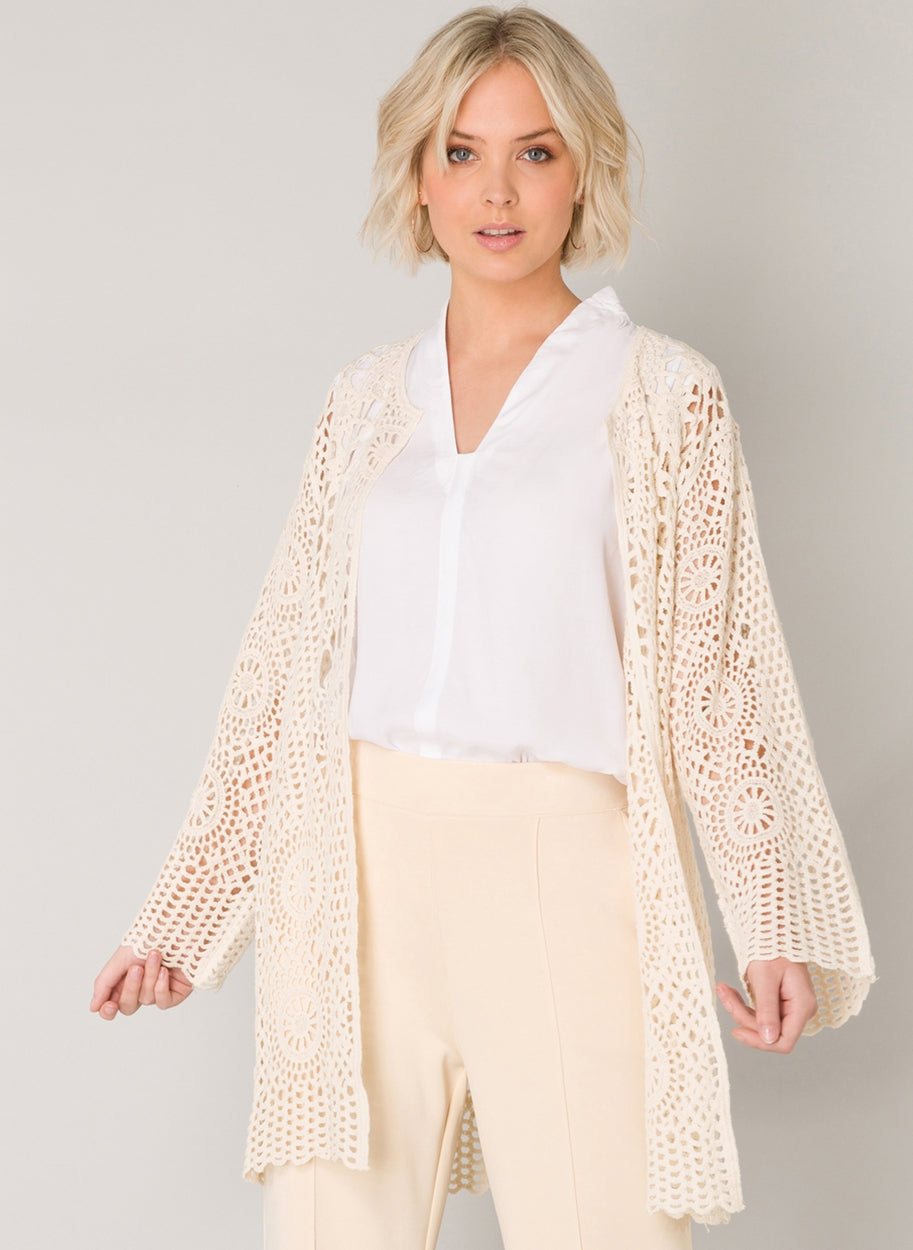 Izzly Knitted Crocheted Cardigan-Yest-Urbanheer