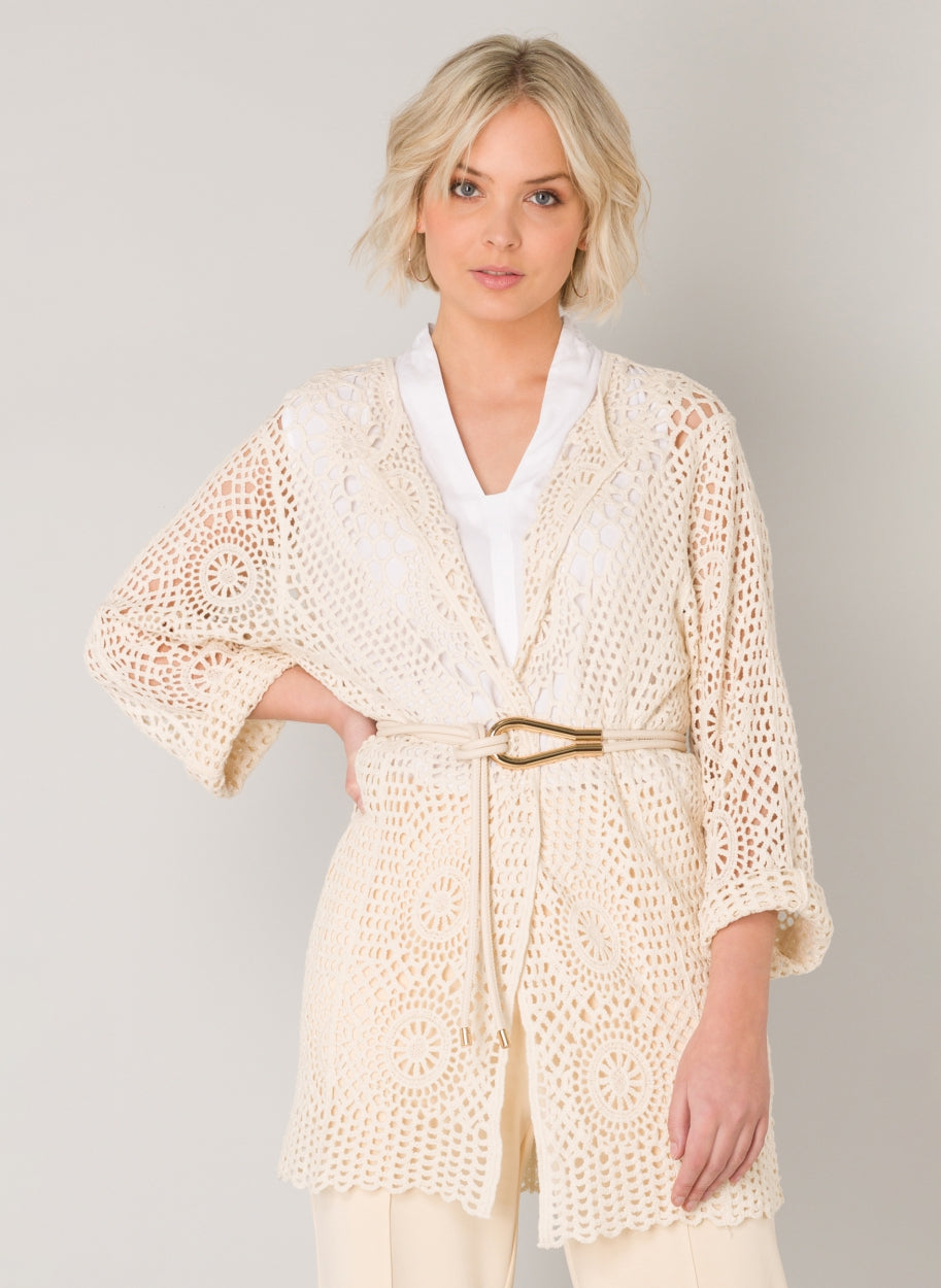 Izzly Knitted Crocheted Cardigan-Yest-Urbanheer