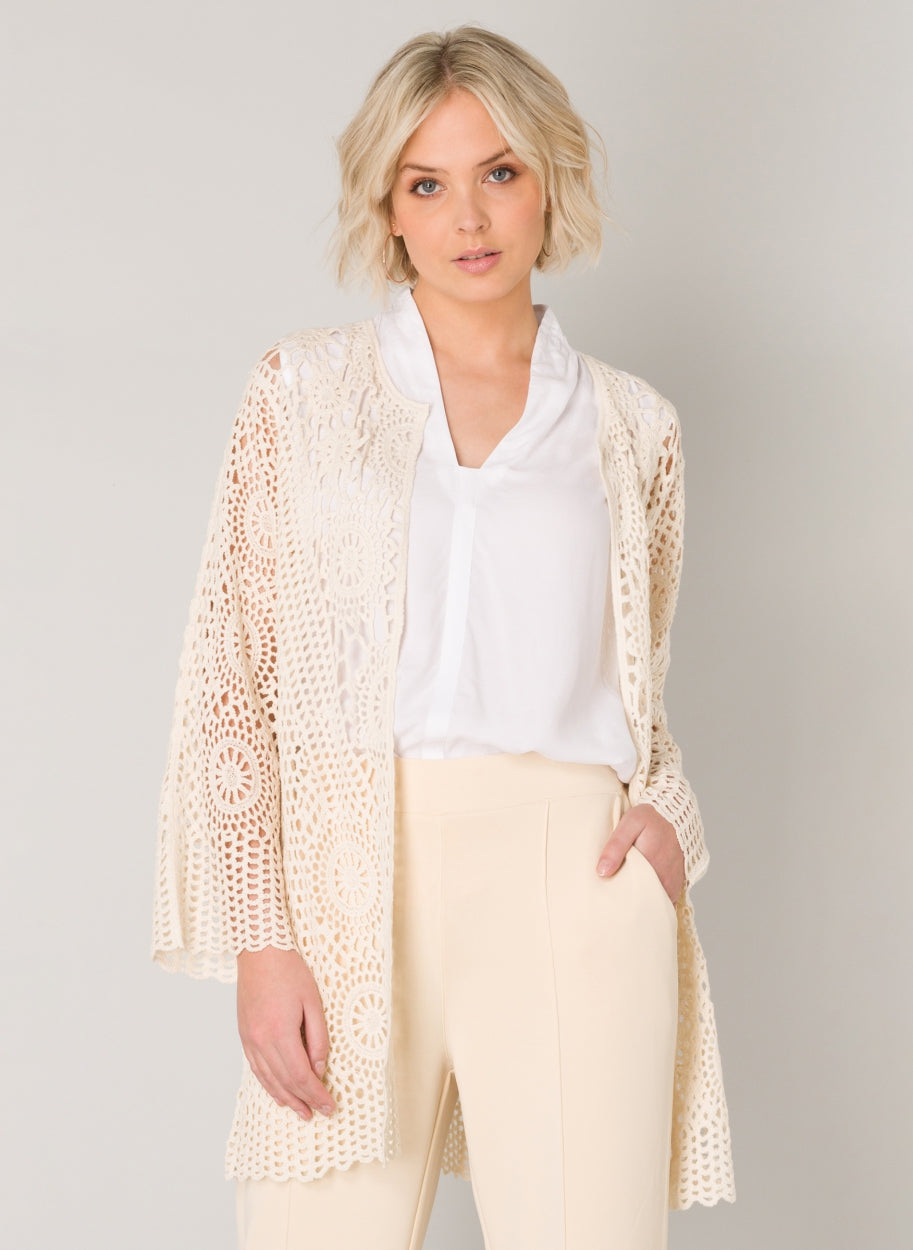 Izzly Knitted Crocheted Cardigan-Yest-Urbanheer