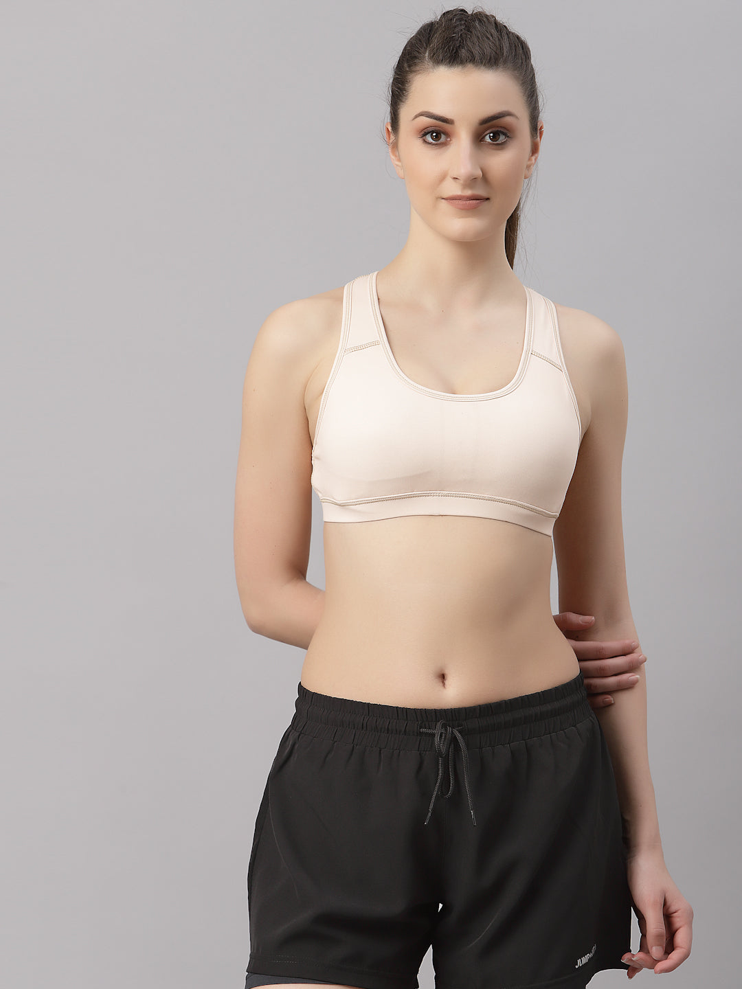 Cross-back sports bra - Soft tan – Urbanheer