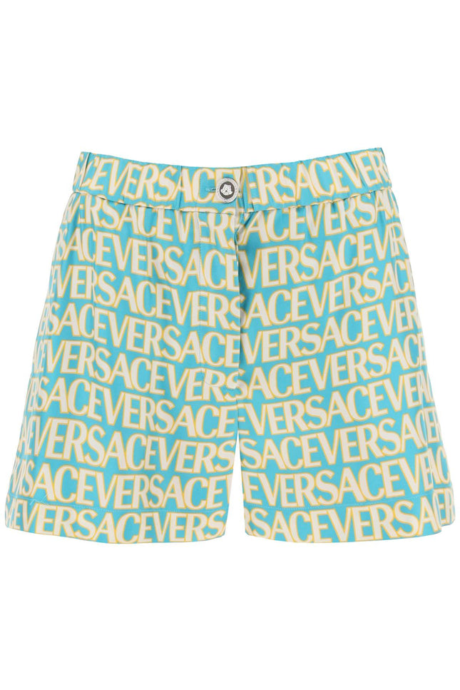 Versace monogram print silk shorts-Versace-Urbanheer