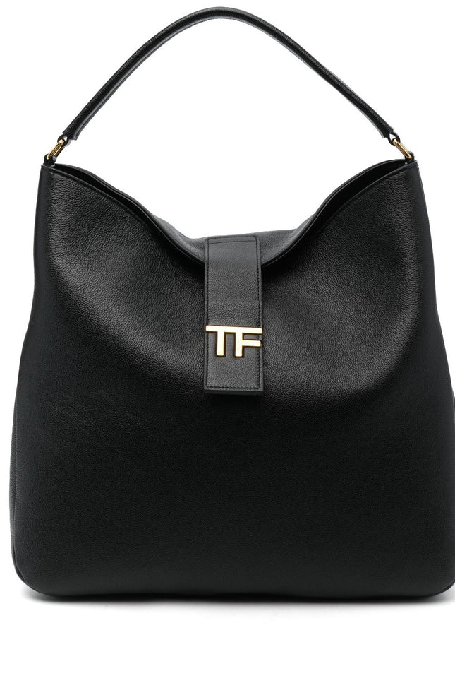 Tom Ford Gold Tone Logo Leather Tote Bag-Tom Ford-UNI-Urbanheer