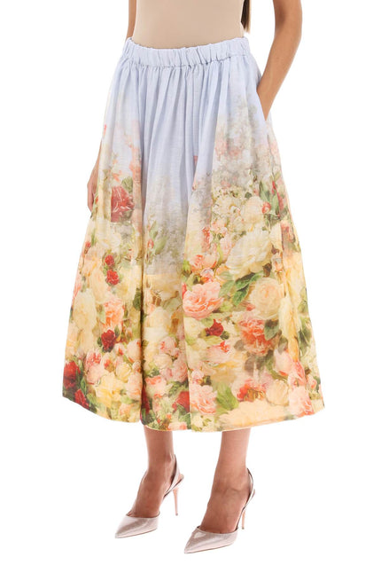 Zimmermann Linen Silk Luminosity Skirt-Zimmermann-1-Urbanheer