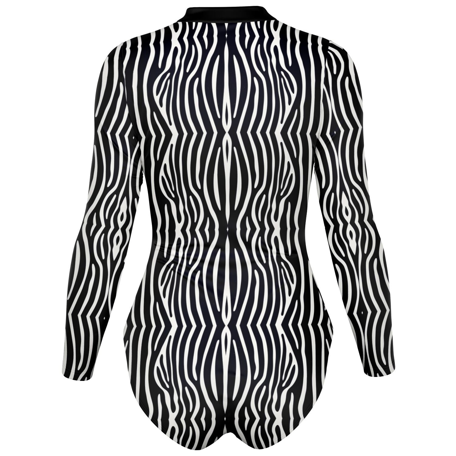 Graphic Zebra Long Sleeve Bodysuit-Subliminator-XS-Urbanheer