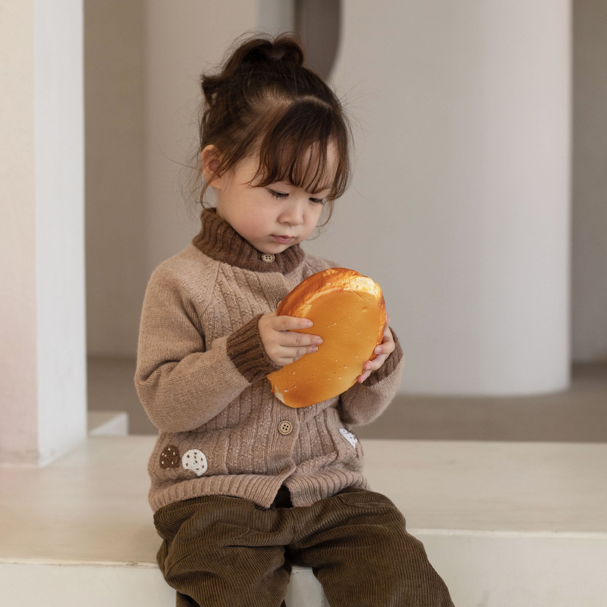 Toddler Merino Wool Cardigan-Caramel Mushroom-NORSU-ORGANIC-Urbanheer