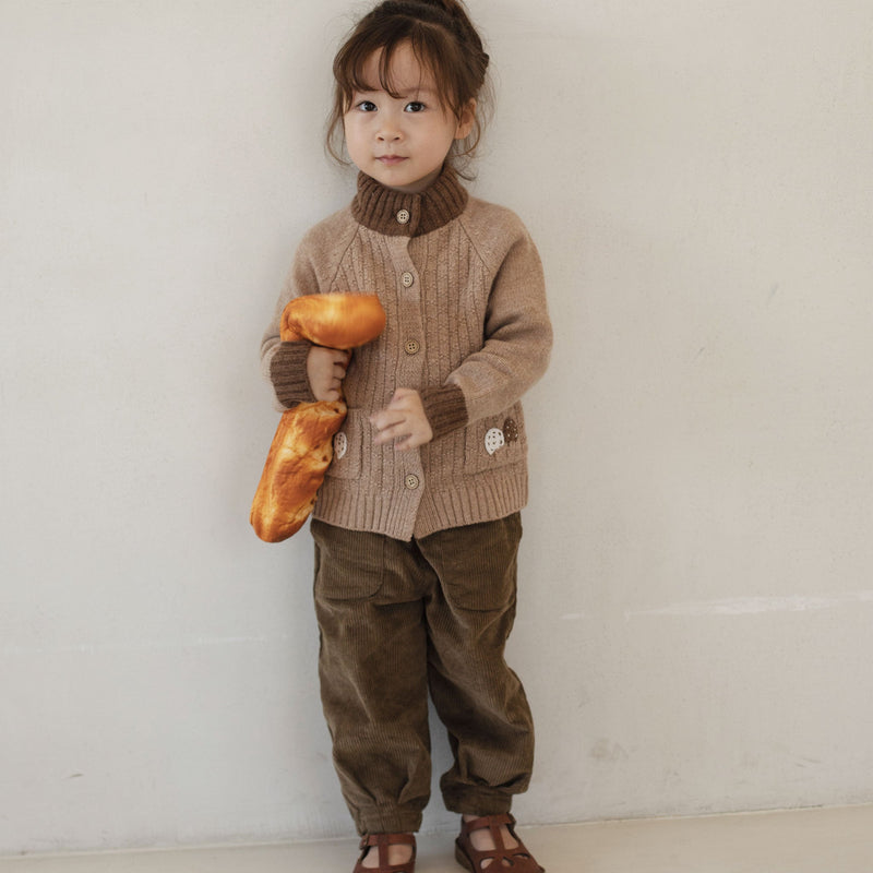 Toddler Merino Wool Cardigan-Caramel Mushroom-NORSU-ORGANIC-Urbanheer