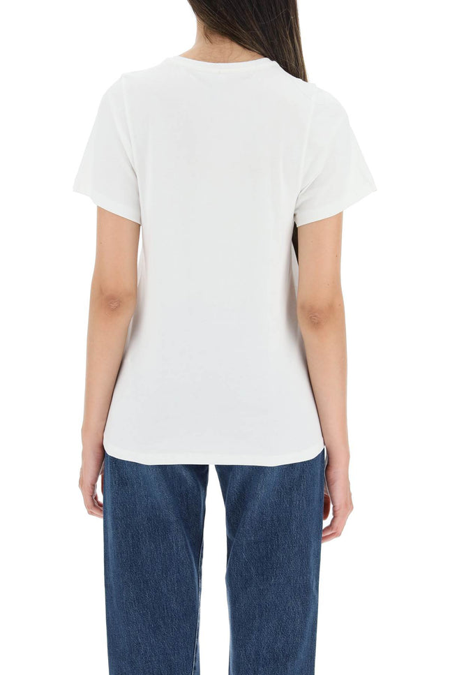 Toteme monogram-embroidered curved t-shirt-Toteme-Urbanheer