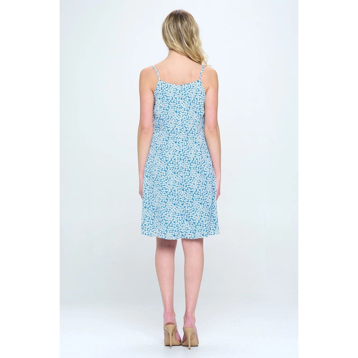 Blue Floral Spaghetti Strap Dress – Urbanheer