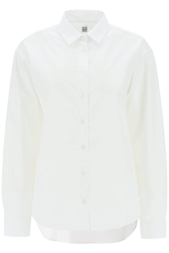 Toteme logo-embroidered cotton shirt-Toteme-Urbanheer