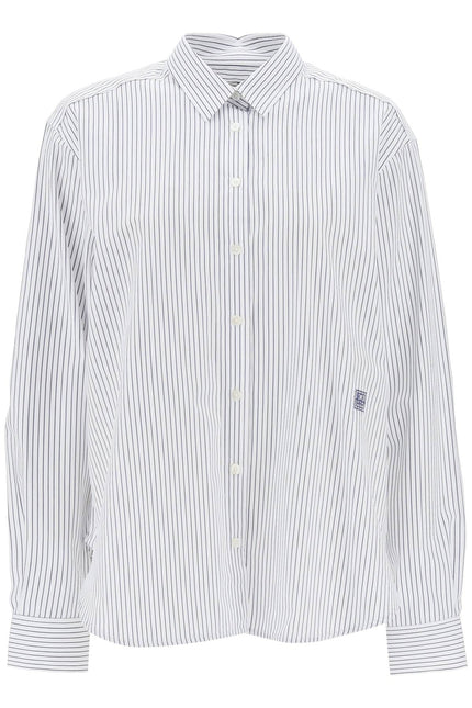 Toteme striped cotton lyocell shirt-Toteme-Urbanheer