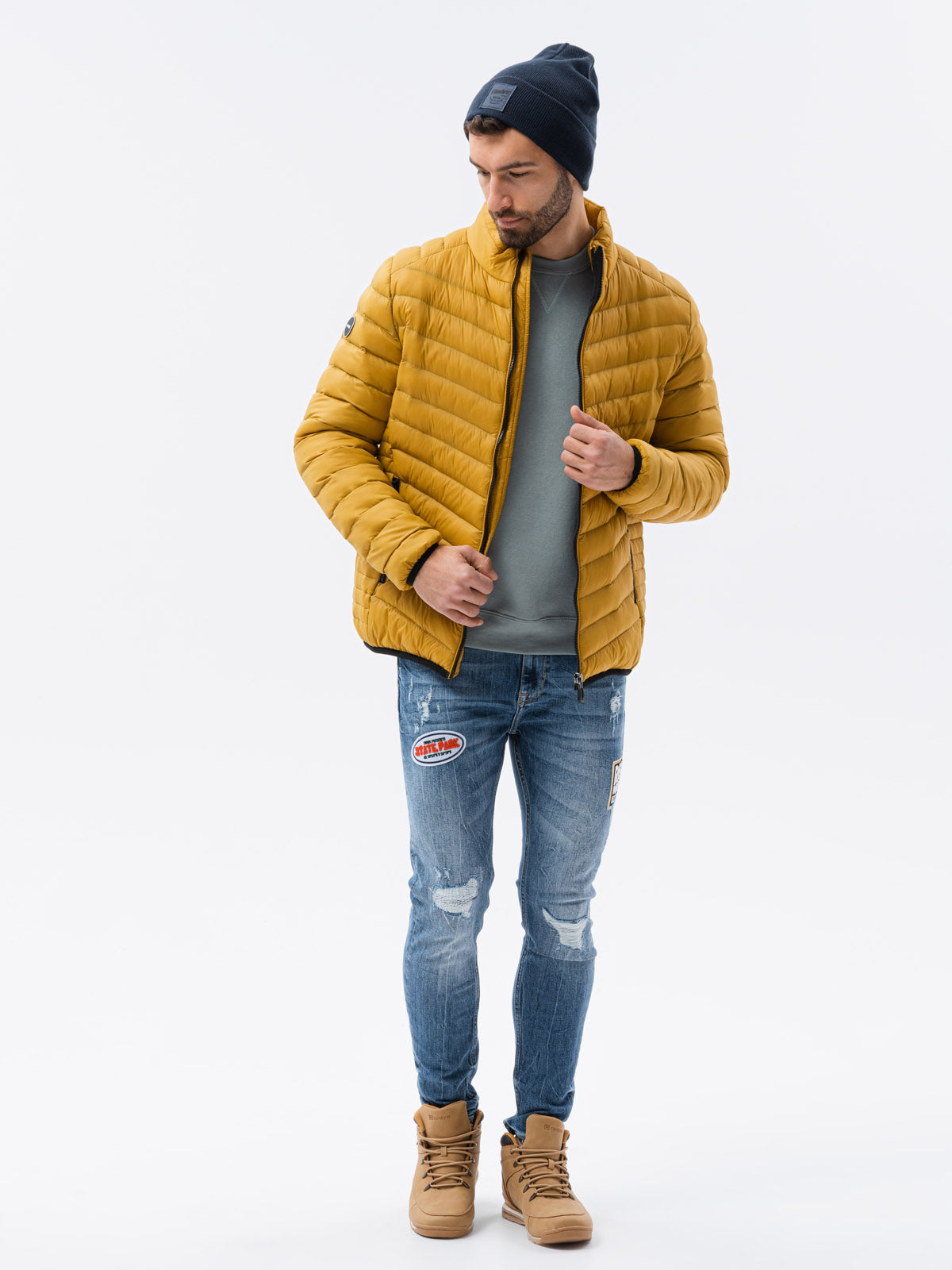 Men's quilted transition jacket Mustard Dreler-UHXE-Urbanheer