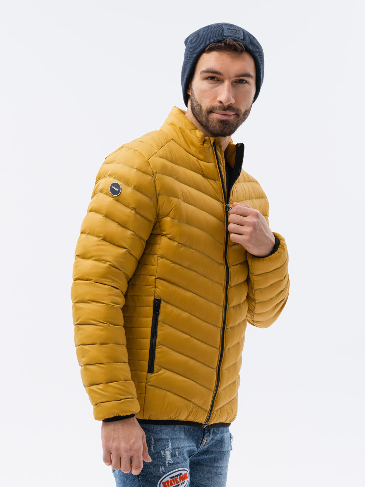 Men's quilted transition jacket Mustard Dreler-UHXE-Urbanheer