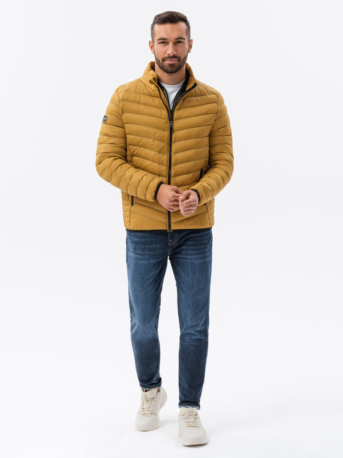 Men's quilted transition jacket Mustard Dreler-UHXE-Urbanheer