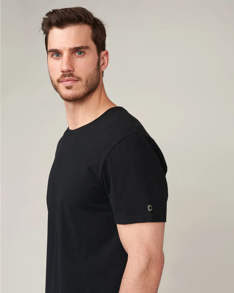 Zion Jet Black Brushed Scoop T-Shirt-Tourn-Urbanheer