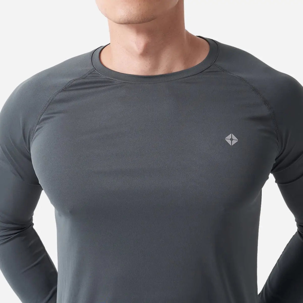 Tm Men Workout Long Sleeve T-Shirt - Gray-Clothing - Men-Thousand Miles-Urbanheer