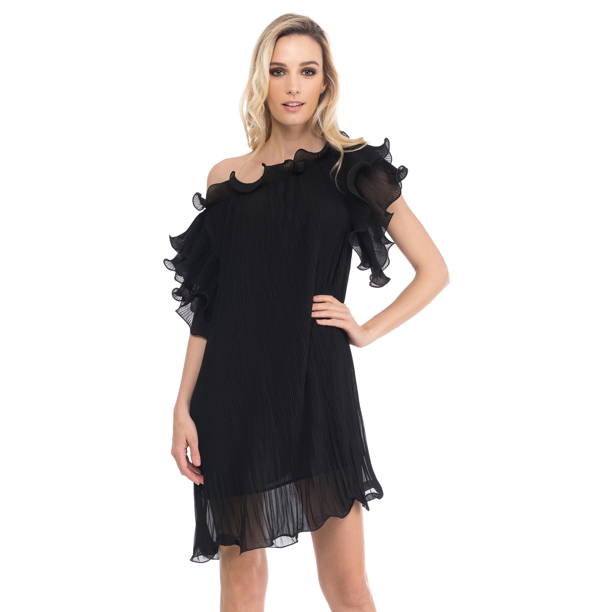 Pleated Dress With Ruffles.-Tantra-Urbanheer