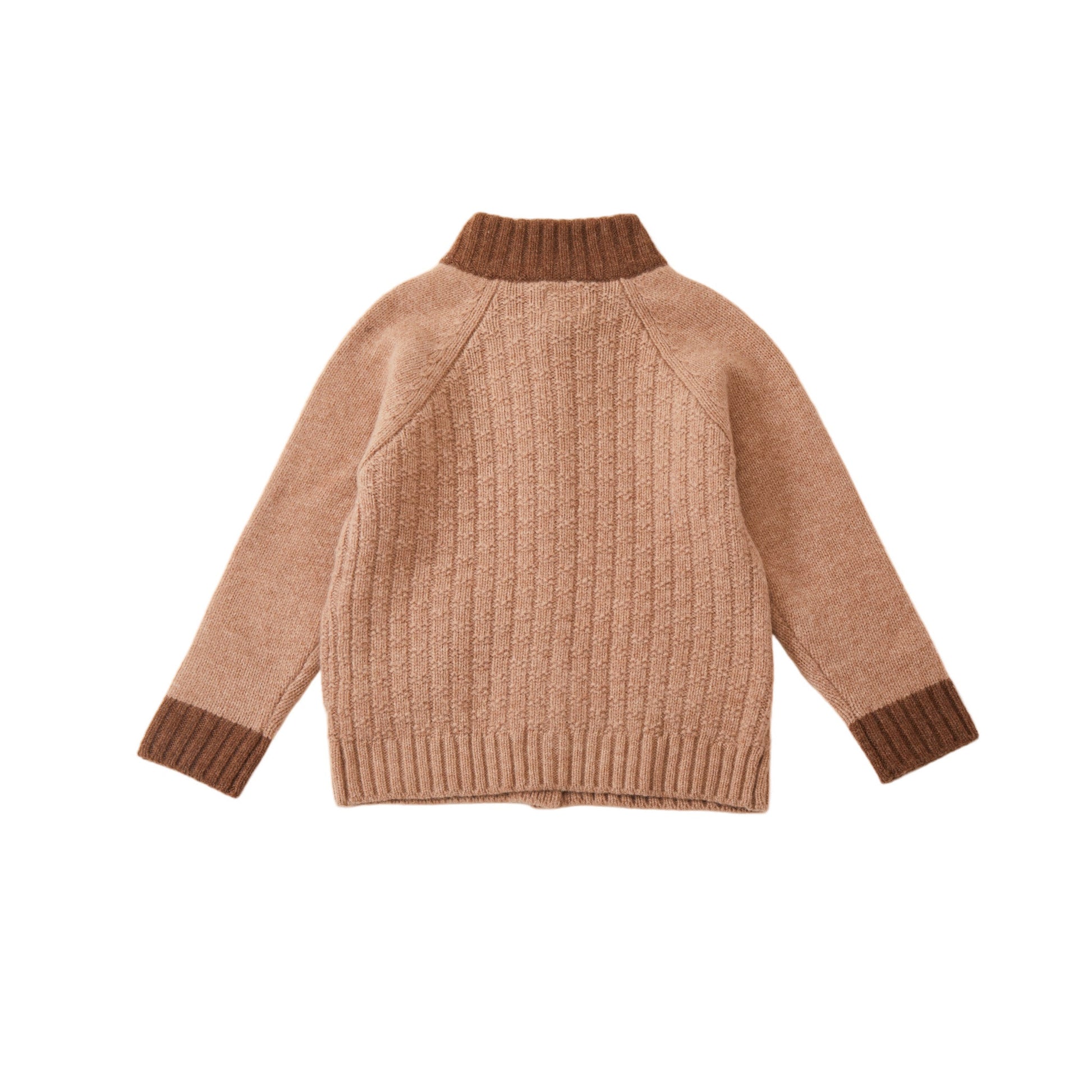 Toddler Merino Wool Cardigan-Caramel Mushroom-NORSU-ORGANIC-Urbanheer