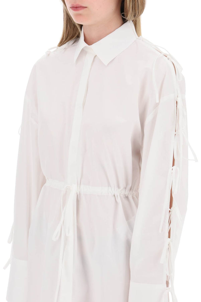 Msgm mini shirt dress with cut-outs and bows-MSGM-40-Urbanheer