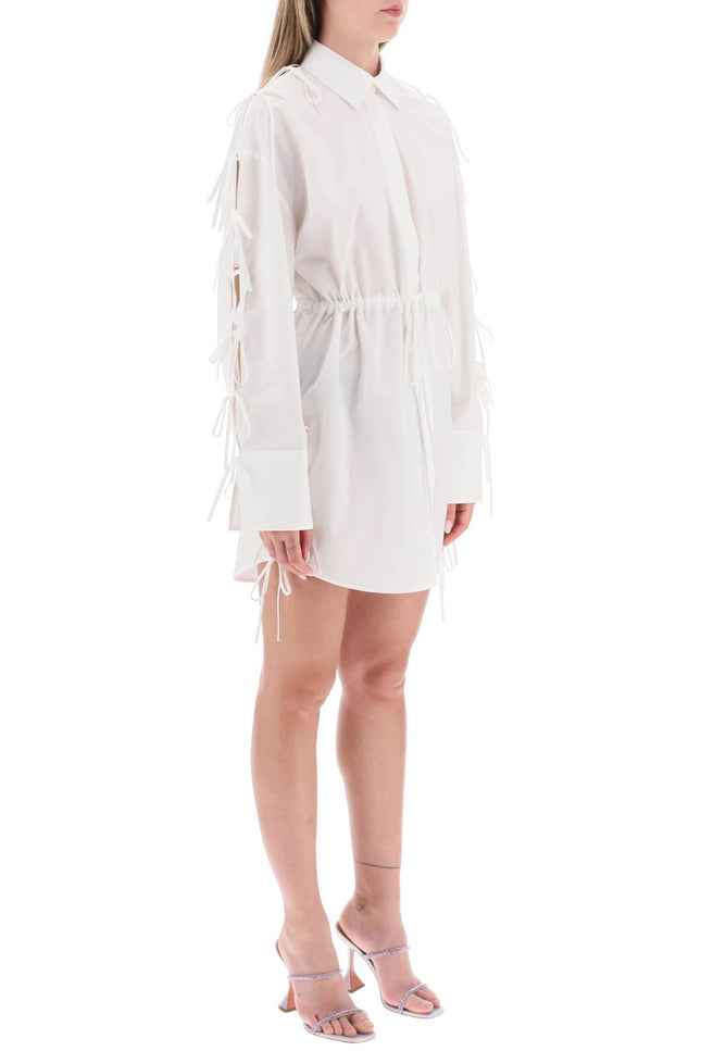 Msgm mini shirt dress with cut-outs and bows-MSGM-40-Urbanheer