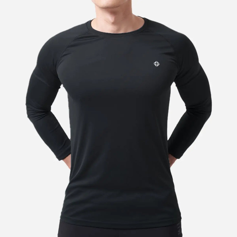 Tm Men Workout Long Sleeve T-Shirt - Black-Clothing - Men-Thousand Miles-Urbanheer