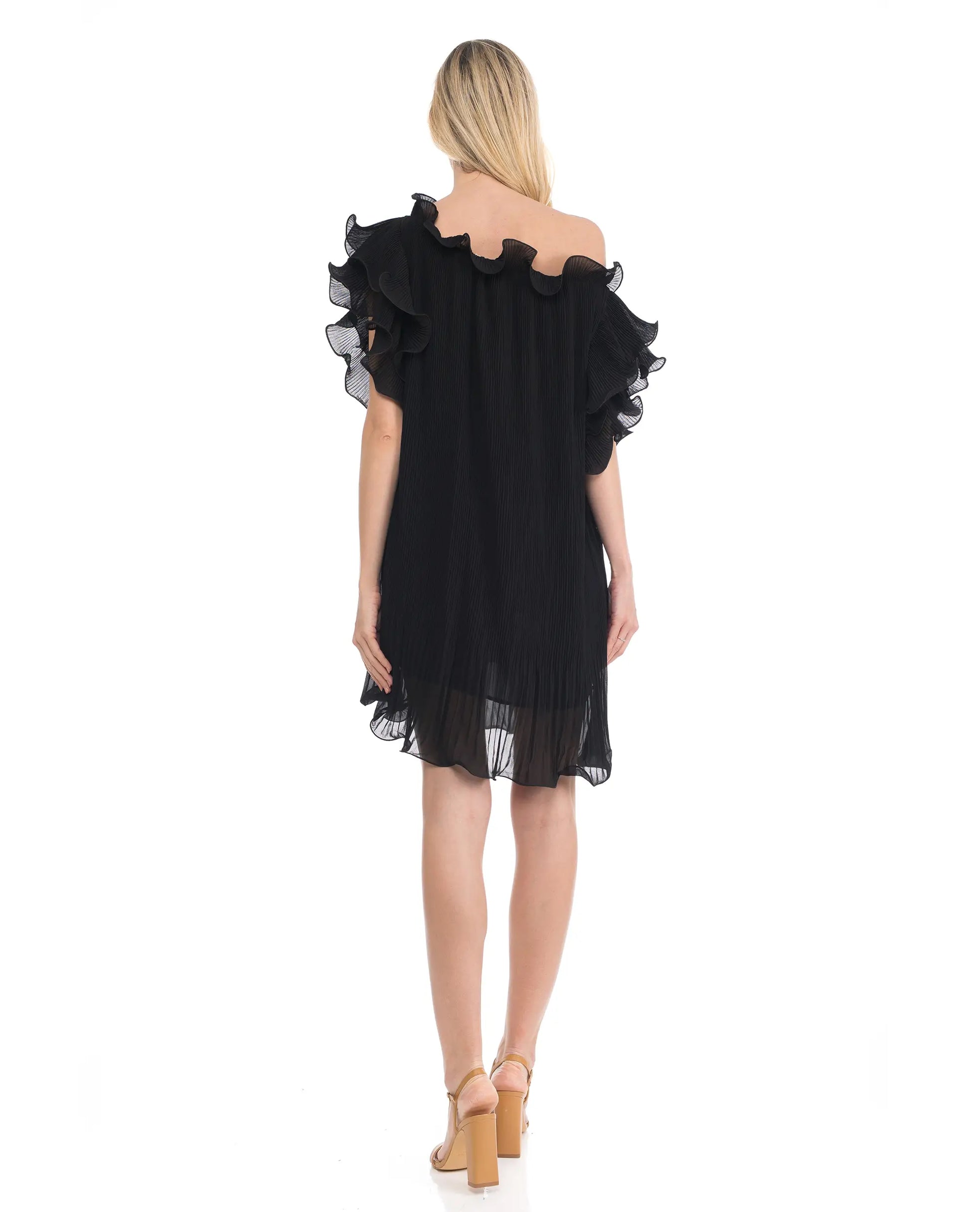 Pleated Dress With Ruffles.-Tantra-Urbanheer