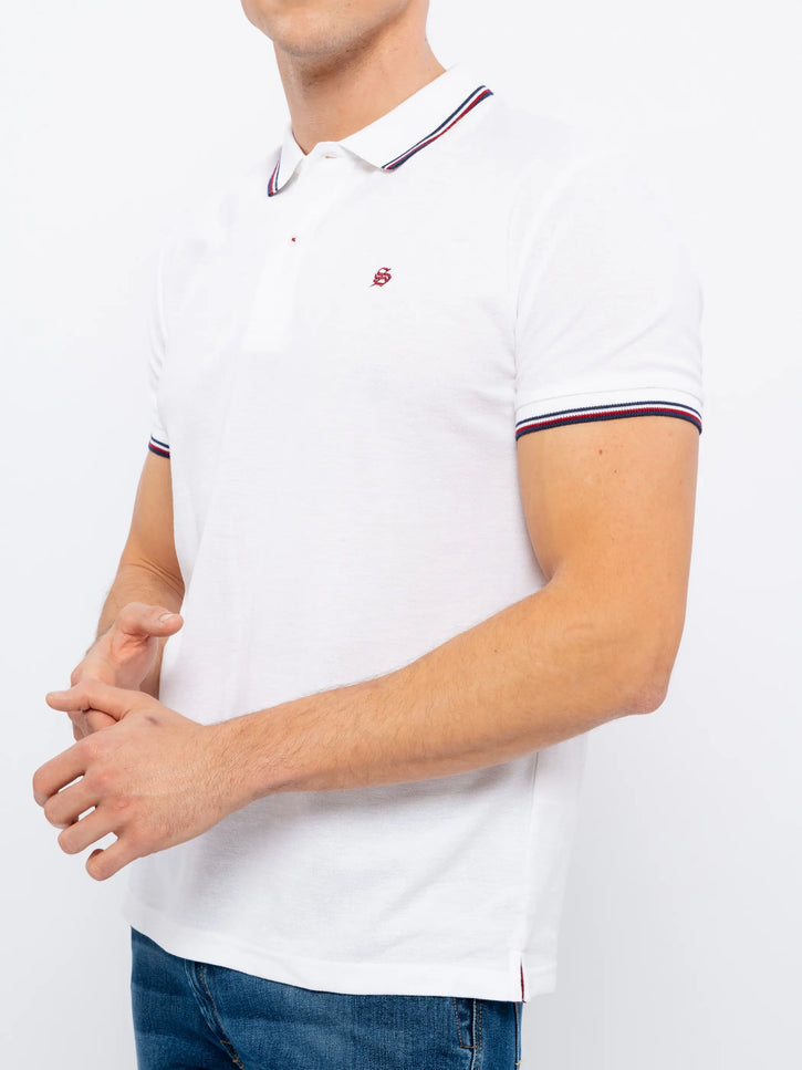 White Polo T-Shirt-SMF-Urbanheer