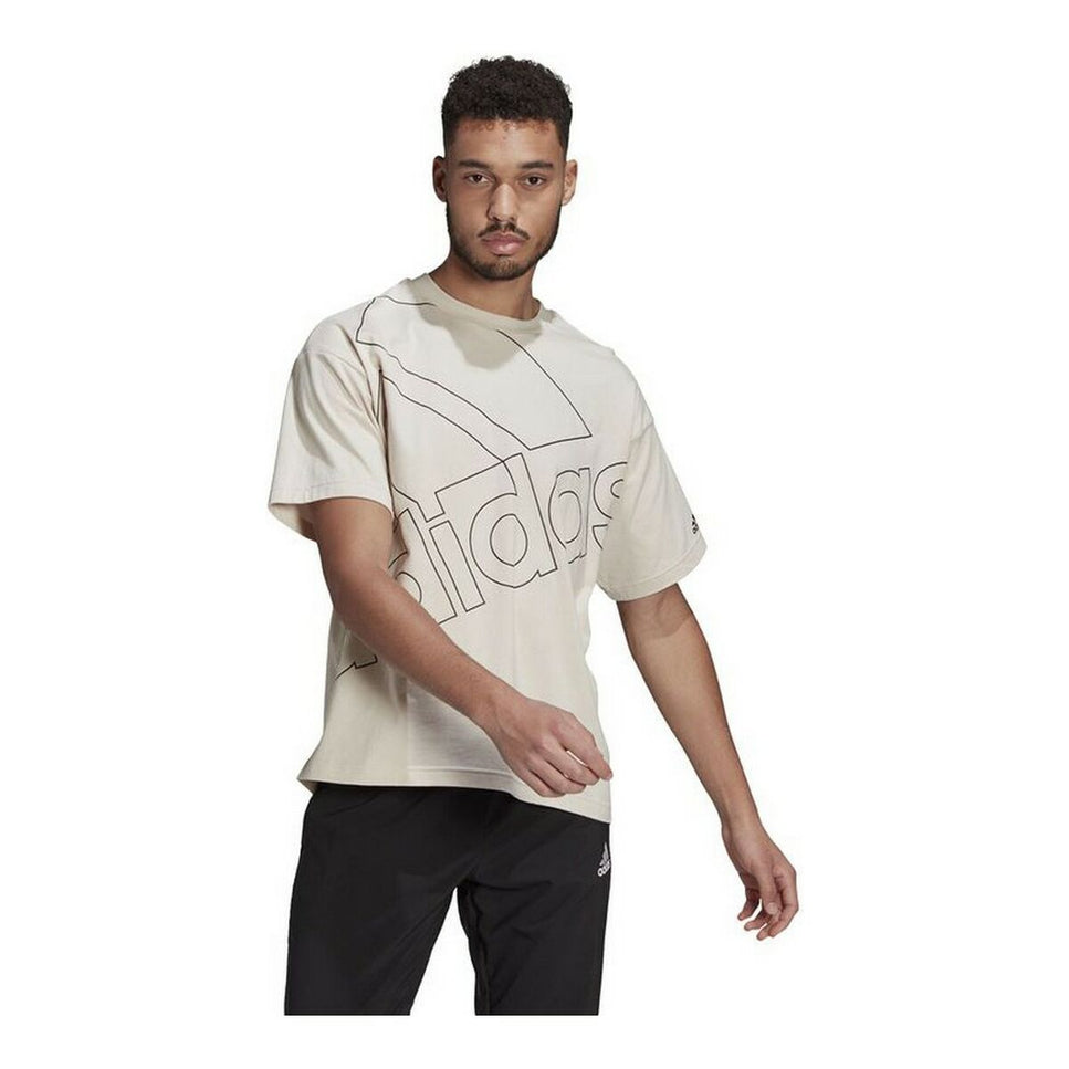 Men’s Short Sleeve T-Shirt Adidas Giant Logo Beige-Adidas-Urbanheer